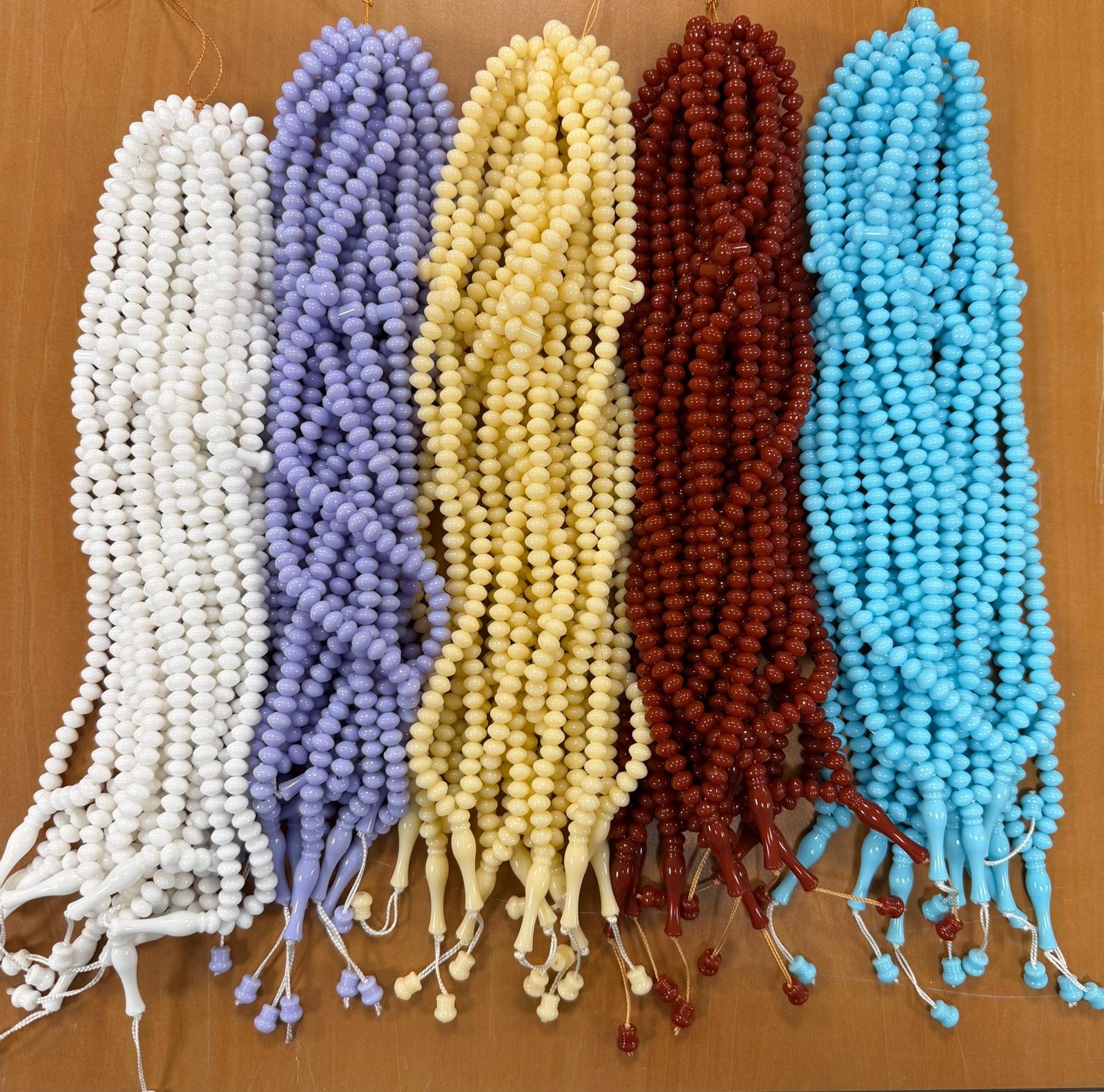 Tesbih 99 Luk (Beyaz-Mavi-Sut Beyazi-Kahve-Lacivert-Kirmizi ve Acik Mor Renk)