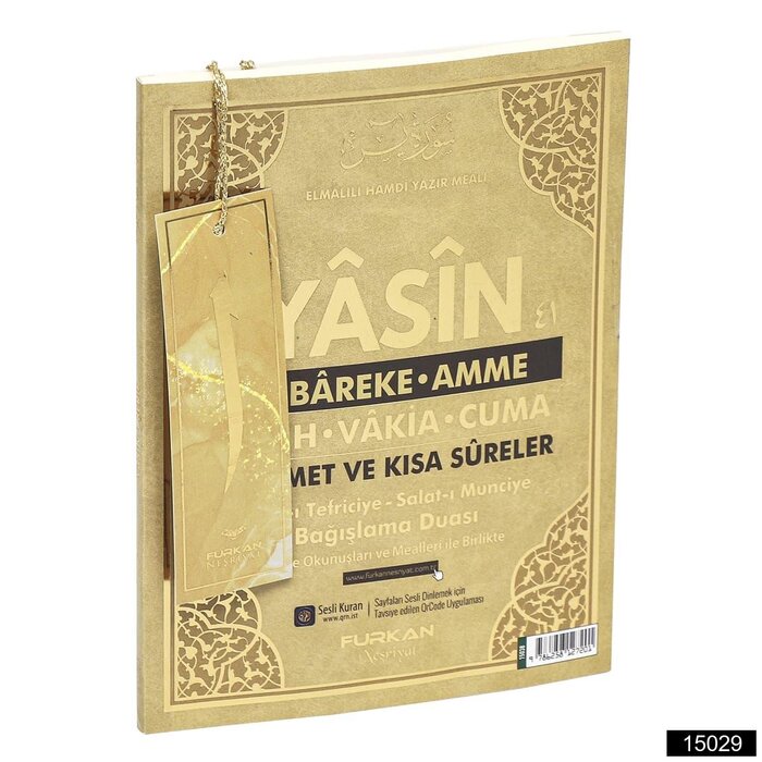Furkan Kristal Çanta Boy 128 Sayfa 3 lü Varak Baskılı Karton Kapak Yasin