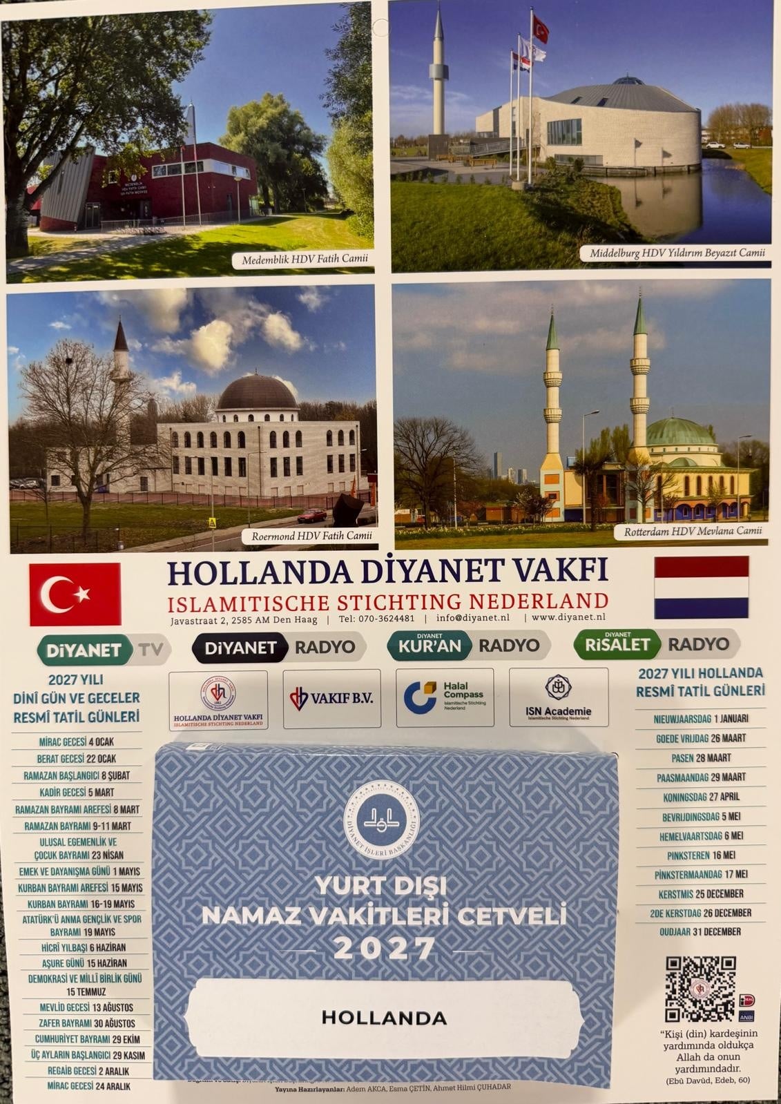 Namaz Takvimi 2027