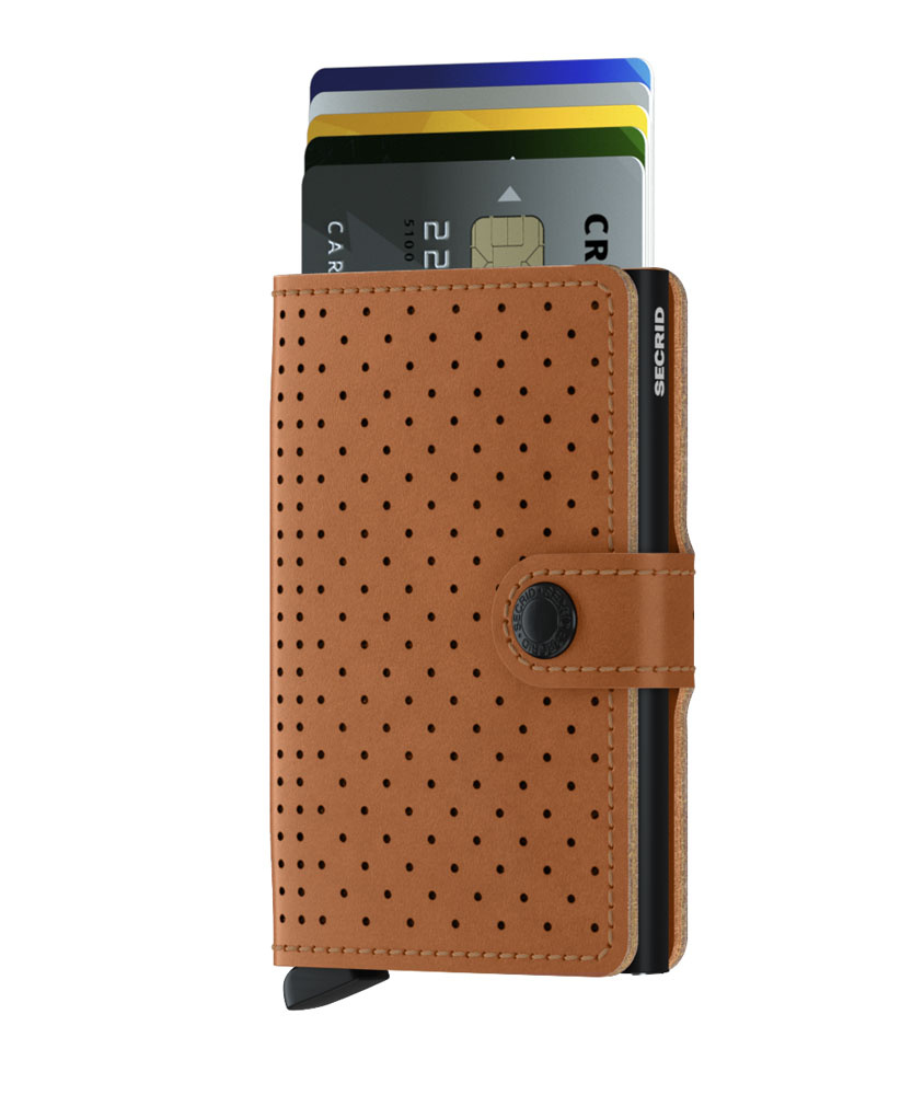 Secrid Portefeuille Secrid Miniwallet Perforated Cognac