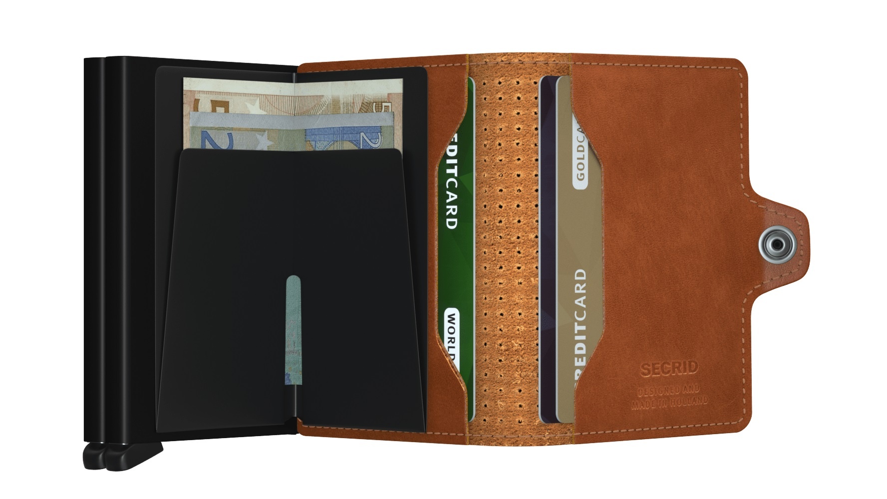 Secrid Portefeuille Secrid Twinwallet Perforated Cognac