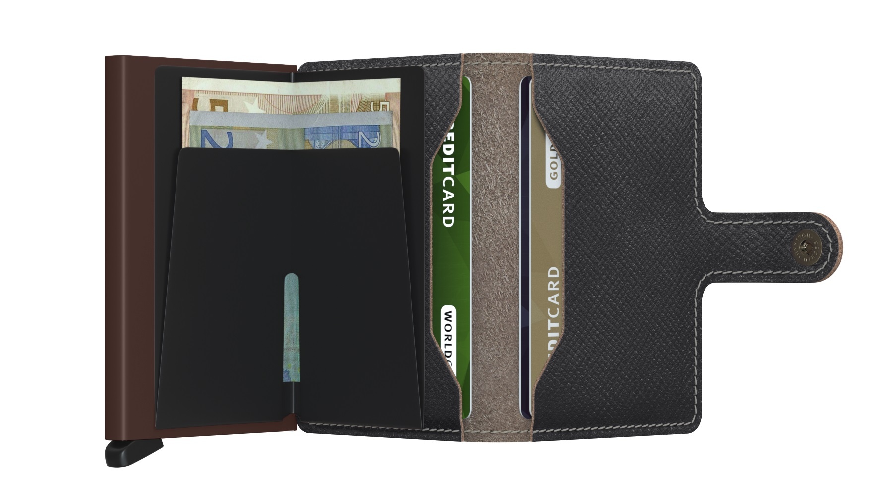 Secrid Portefeuille Secrid Miniwallet Saffiano Brown