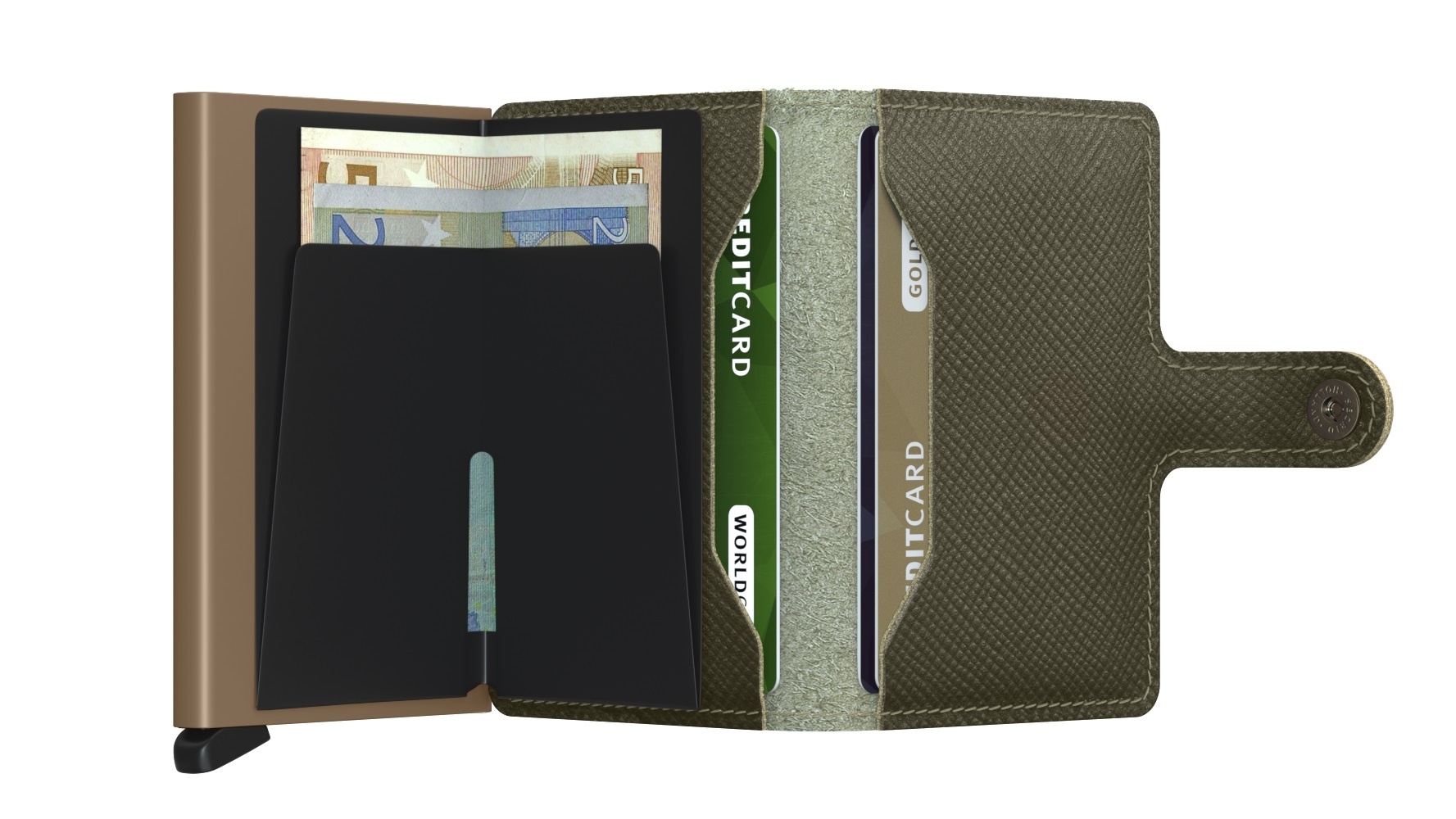 Secrid Portefeuille Secrid Miniwallet Saffiano Olive