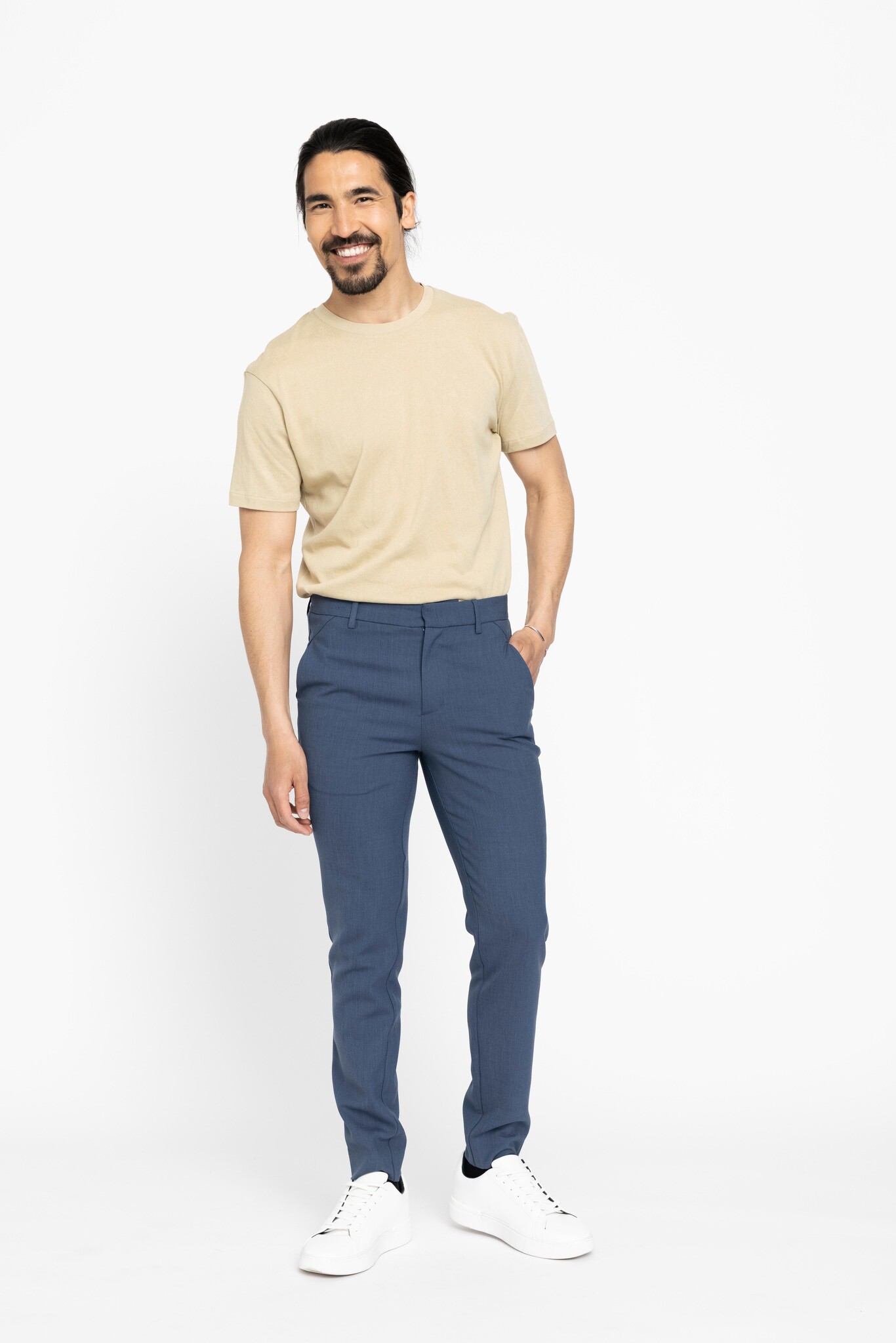 Plain Broek Plain JOSH 430 BLUE MELANGE