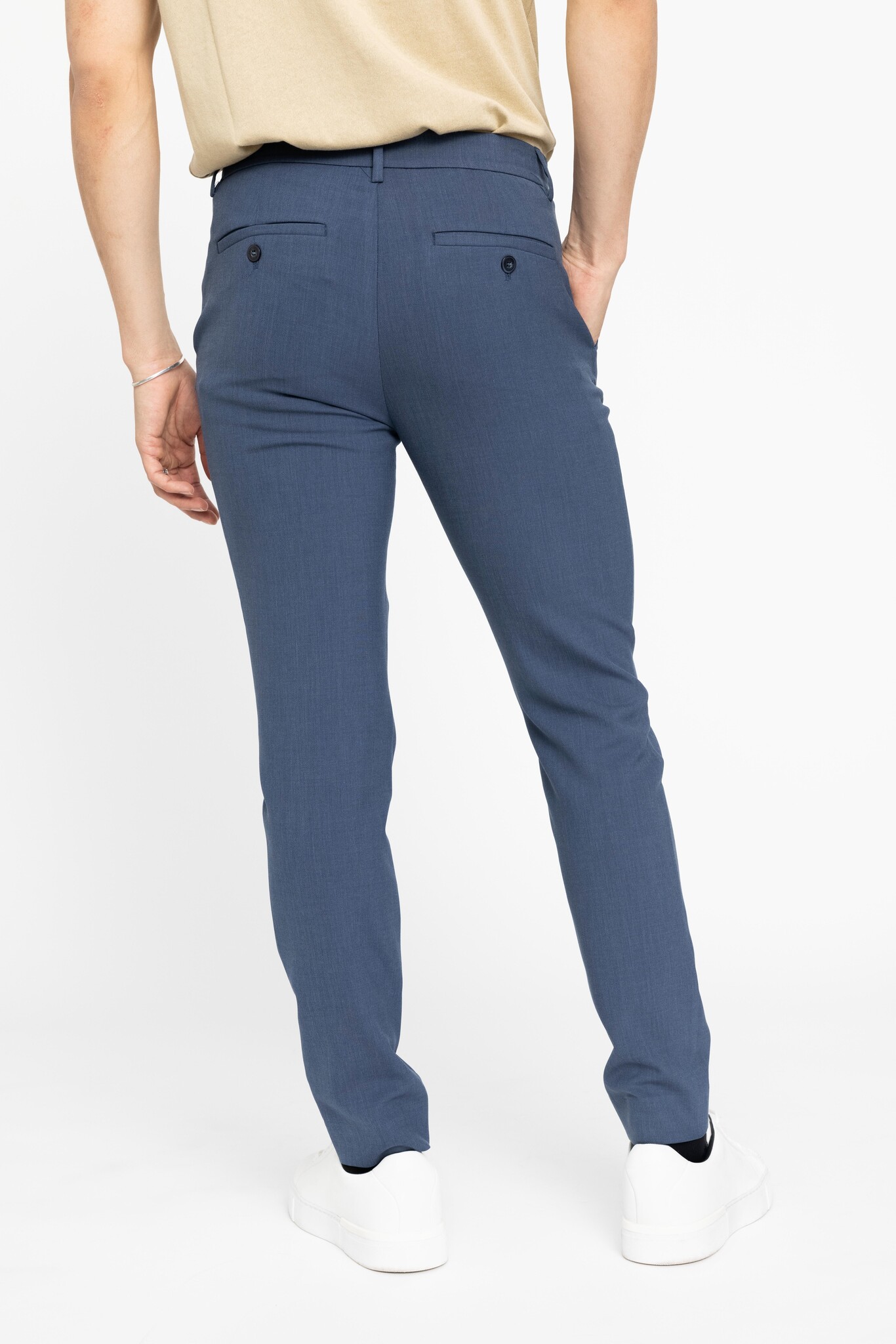 Plain Broek Plain JOSH 430 BLUE MELANGE