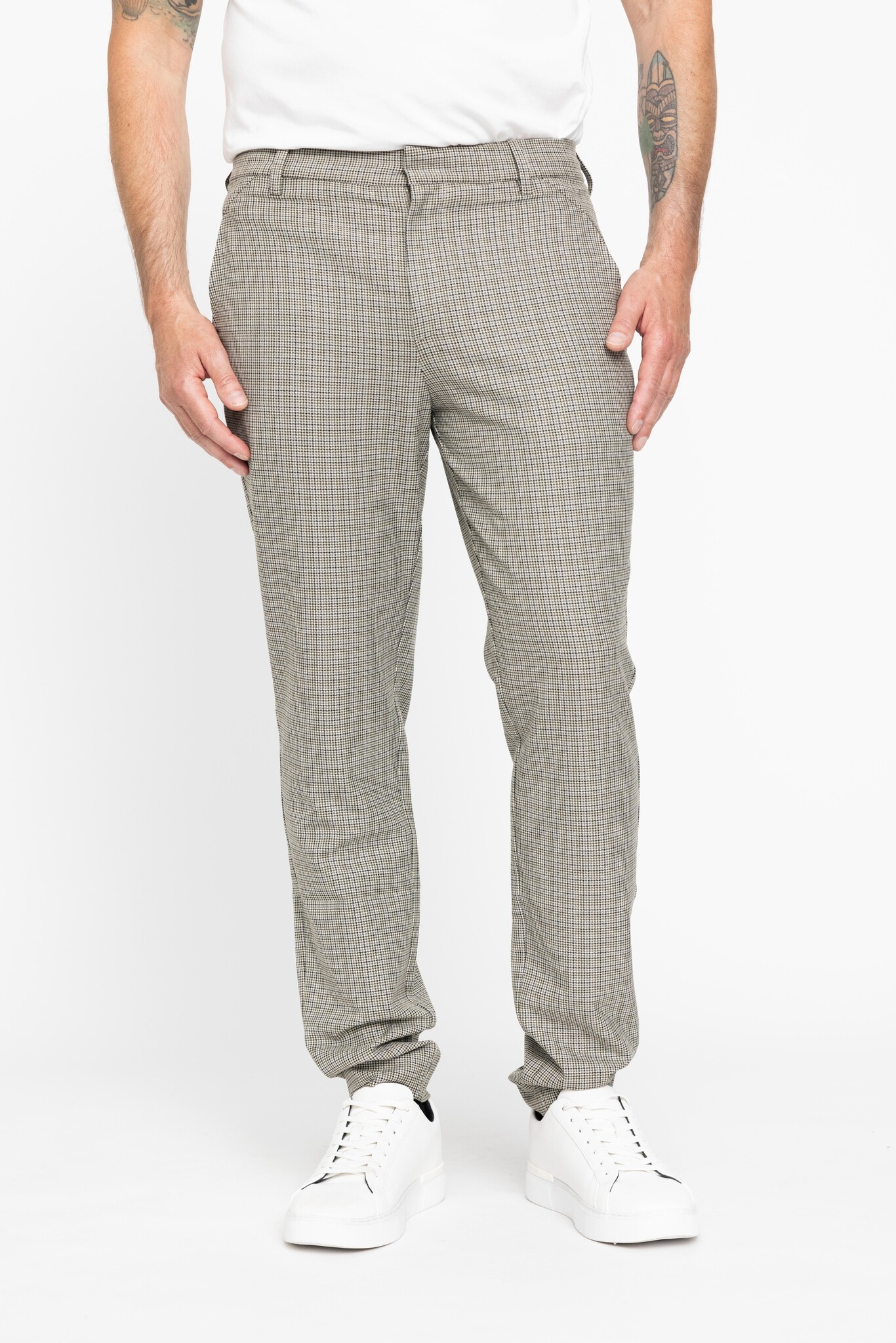 Plain Broek Plain JOSH 52 SAND ARMY CHECK