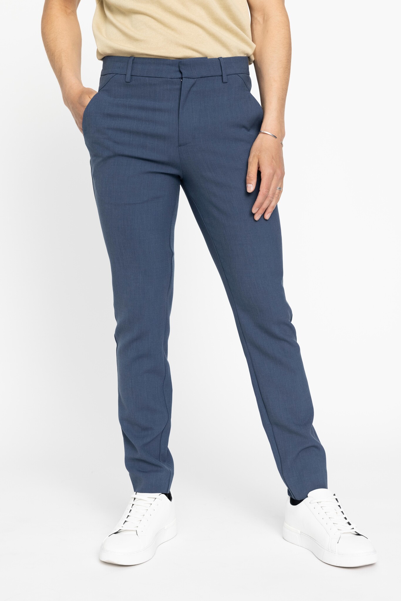 Plain Broek Plain JOSH 430 BLUE MELANGE