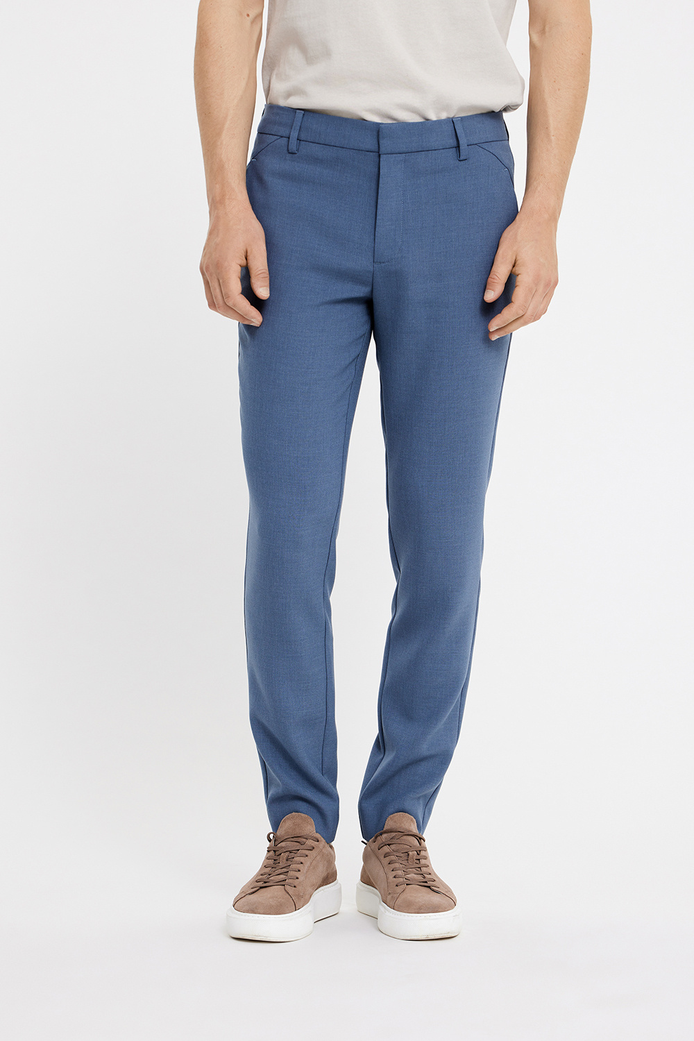 Plain Broek Plain 30787 JOSH 085 BLUE MIST MELANGE