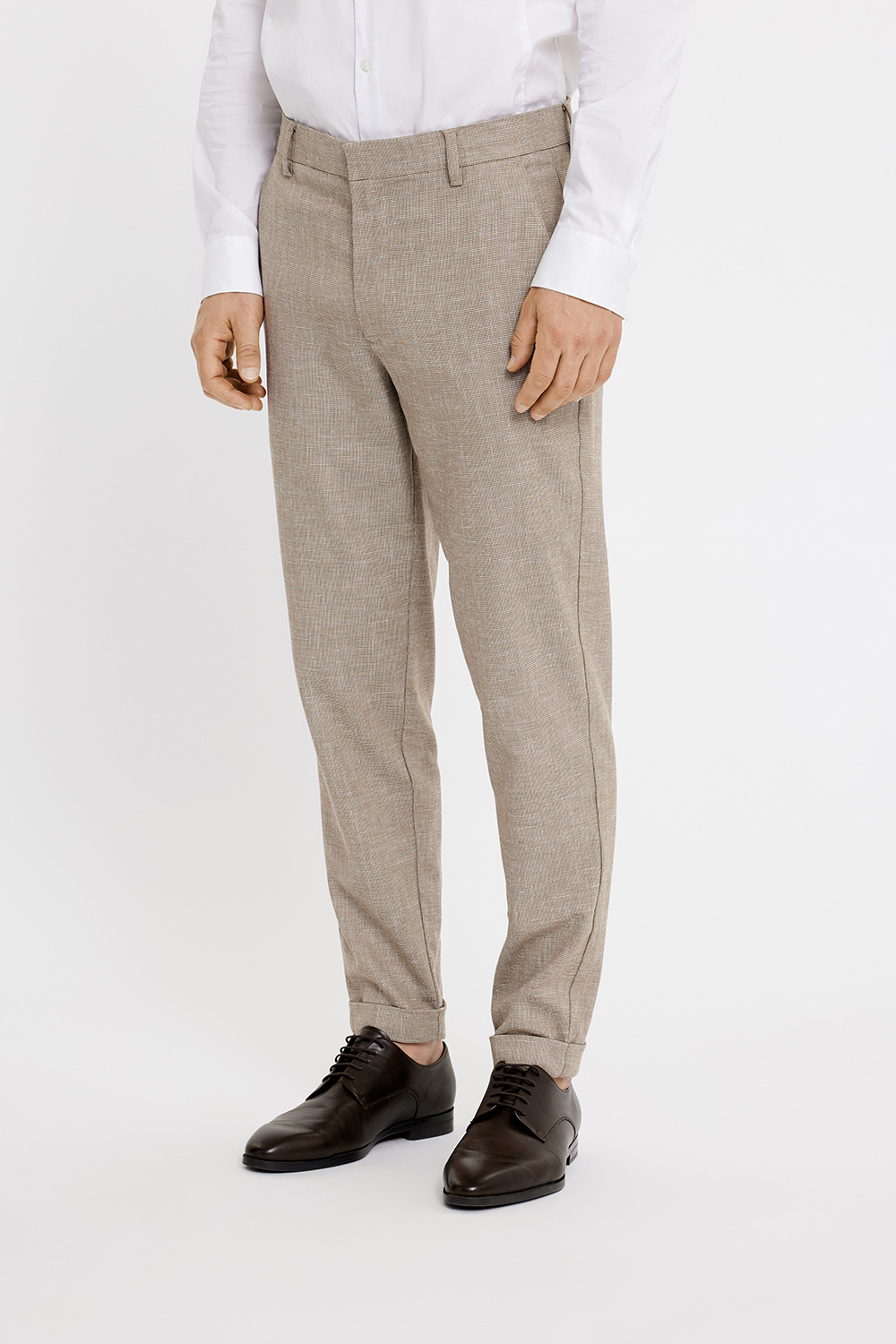 Plain Broek Plain 40048 ALBERT 803 DARK SAND CHECK