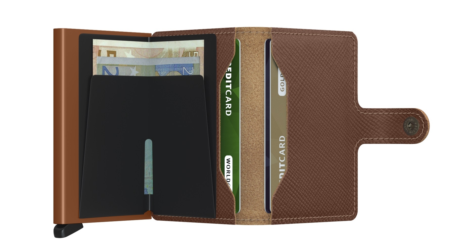 Secrid Portefeuille Secrid Miniwallet Saffiano Caramel