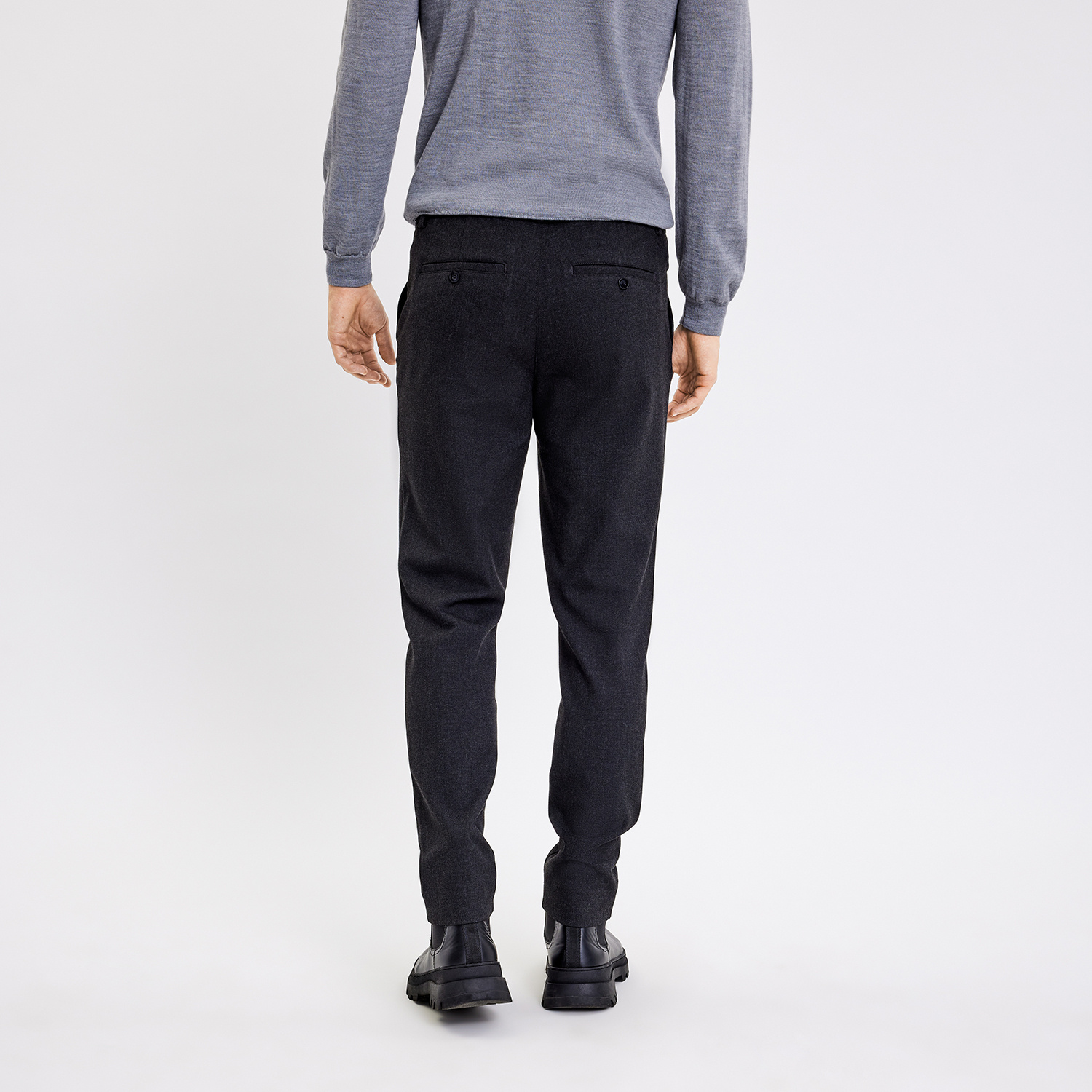 Plain Broek Plain 40156 THEOPL 838 BLACK MELANGE