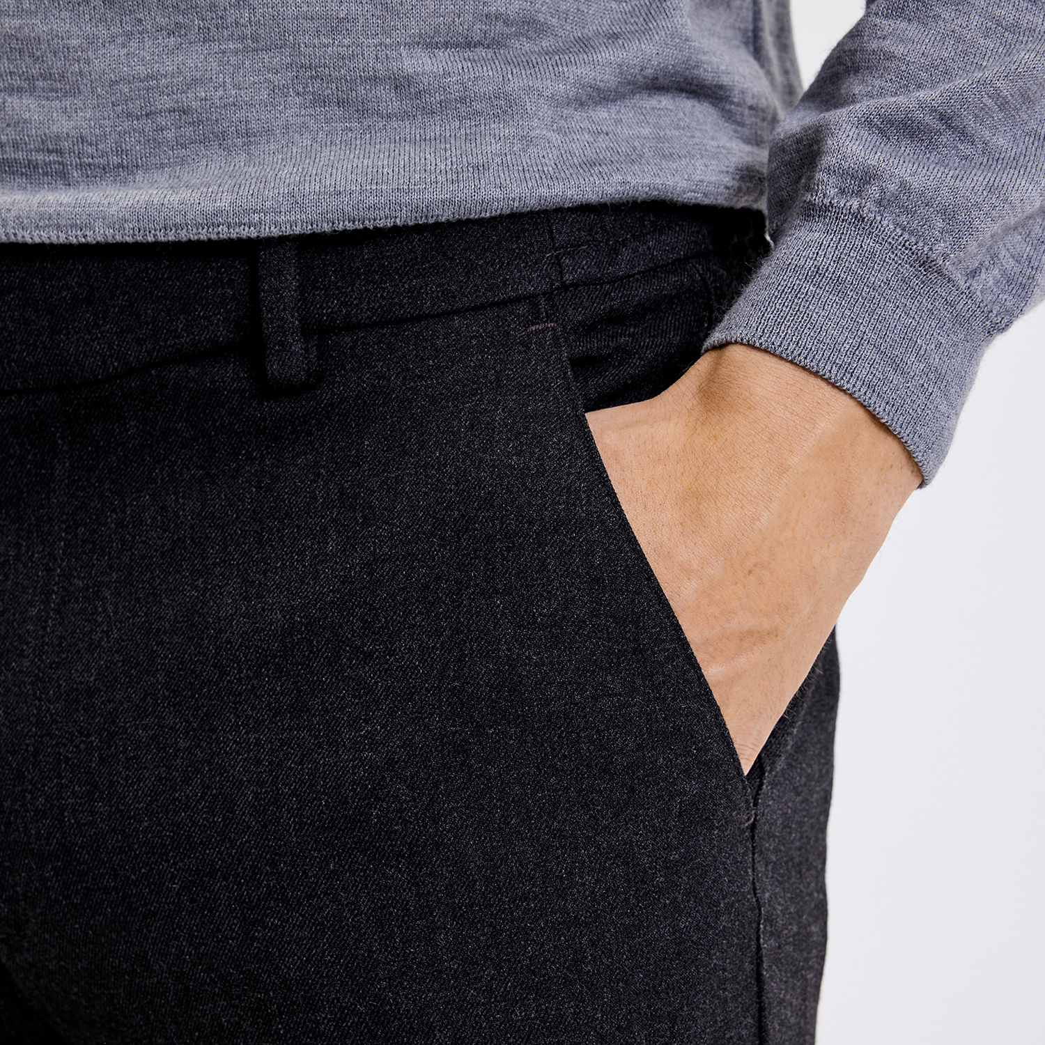 Plain Broek Plain 40156 THEOPL 838 BLACK MELANGE