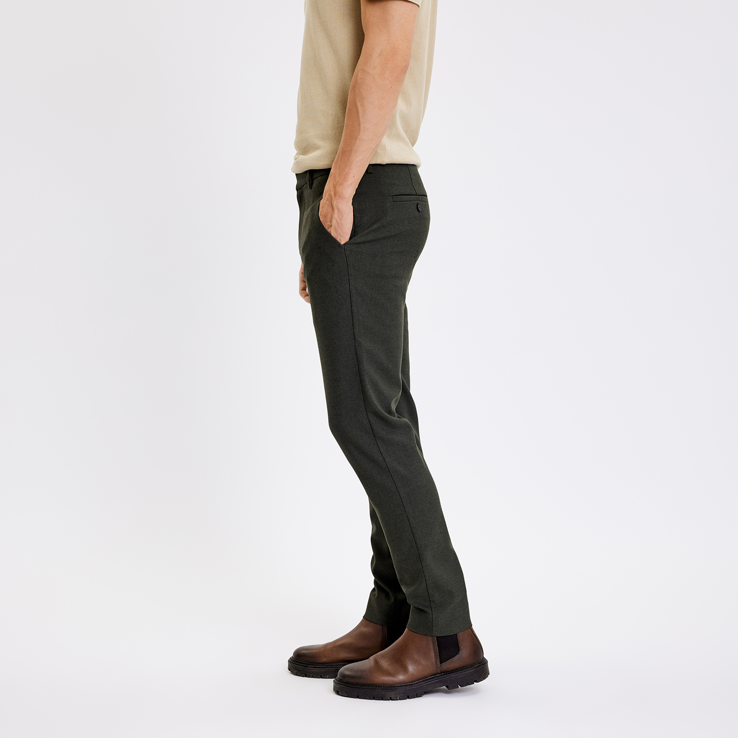 Plain Broek Plain 30770 JOSHPL 438 ARMY MELANGE