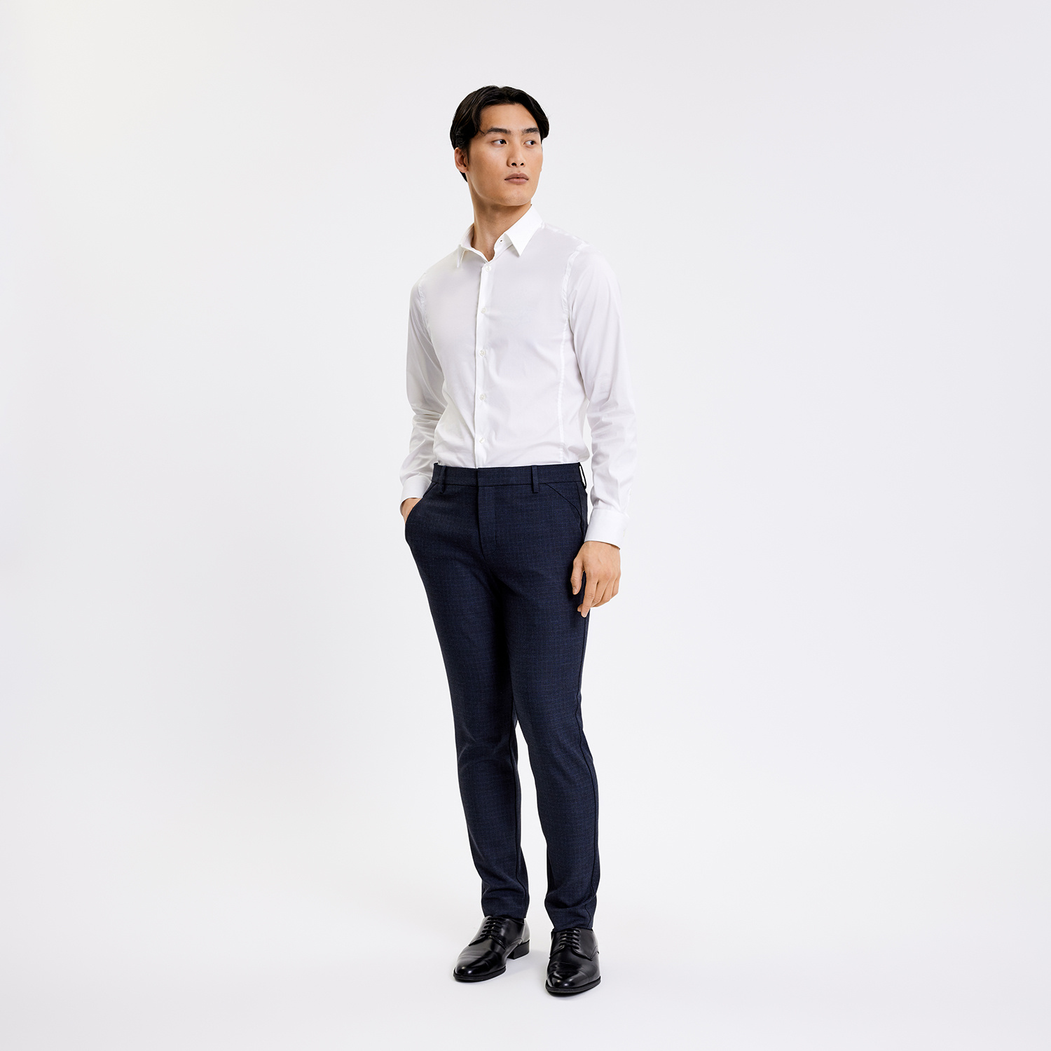 Plain Broek Plain 40181 JOSHPL 062 GREY NAVY CHECK