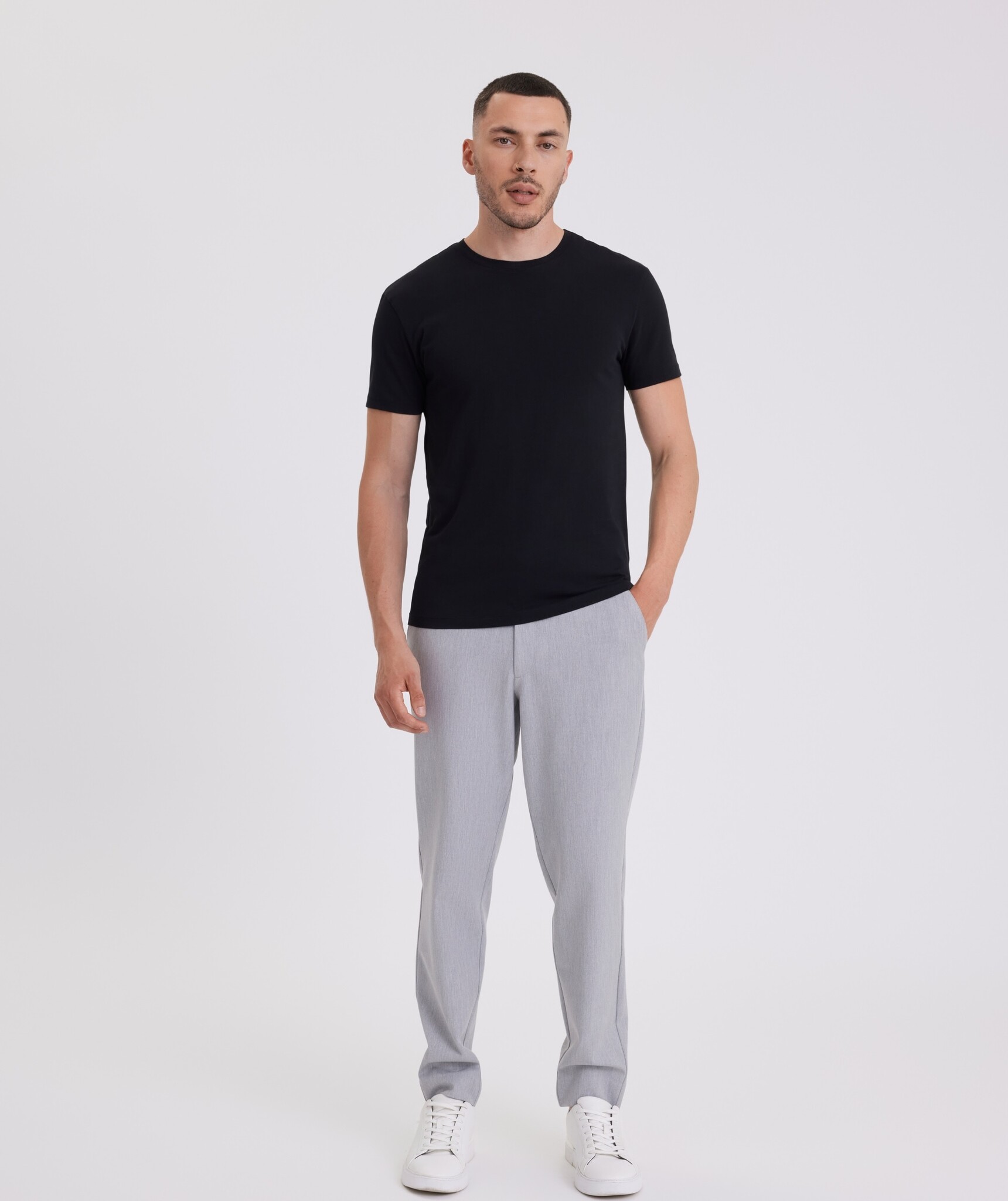 Plain Broek Plain 40312 THEOPL 805 LIGHT GREY MELANGE 30869