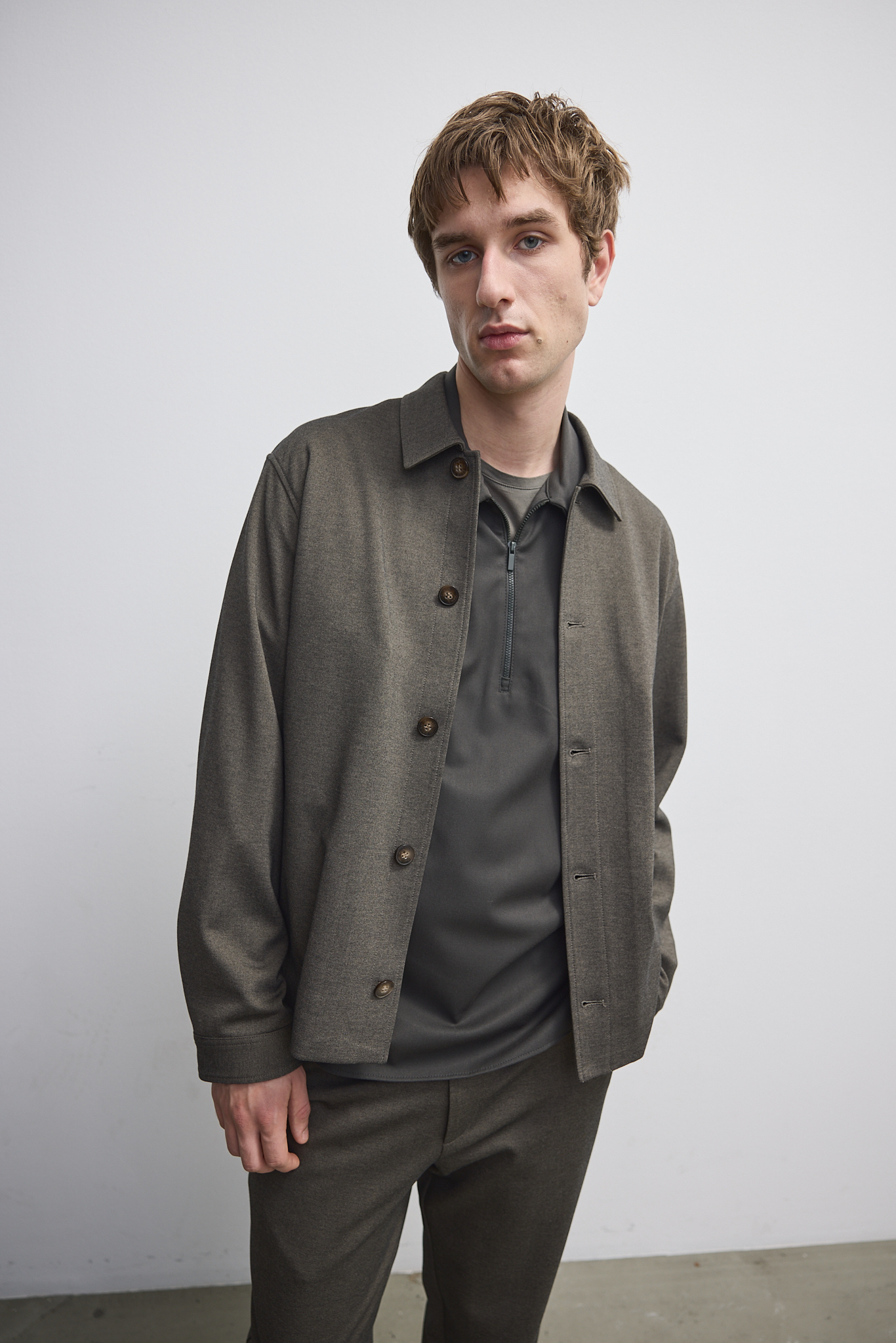 Plain Overshirt Plain 41348 MARKPL 139 ELM BARK