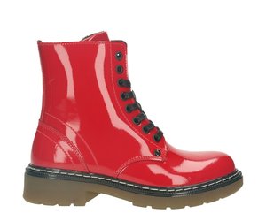 red biker boots
