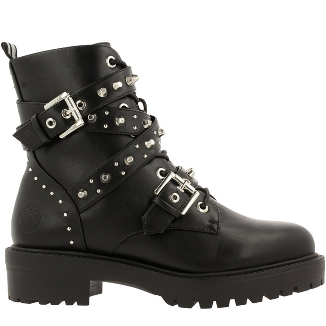 Biker Boots Zwart met Parels 031506F6S_BKBKTD