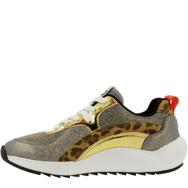 Sneaker Goldfarben mit Schlangenprint 001000F5S_GNGDTD