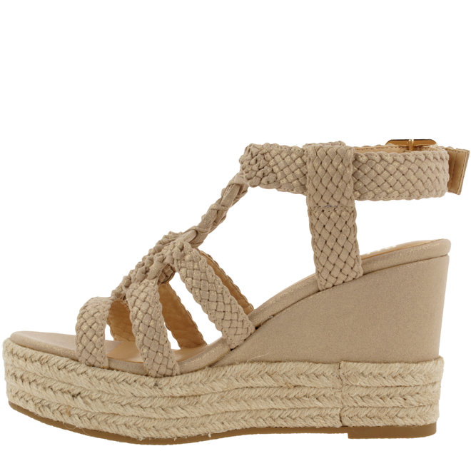 Sandalen mit Keilabsatz Beige 175018F2T_PLTNTD