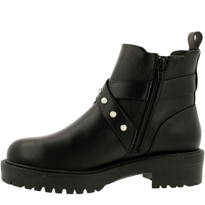 Biker Boots Zwart met Parels 031517F6S_BLCKTD