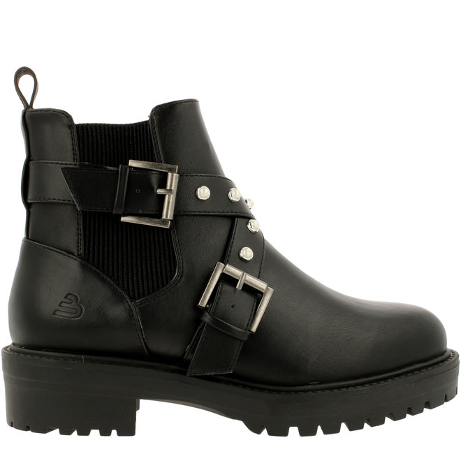 Biker Boots Black with Pearls 031517F6S_BLCKTD