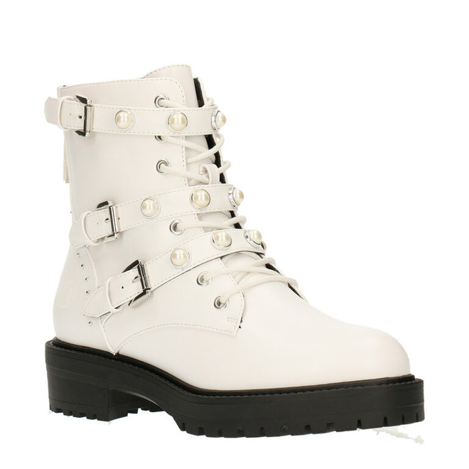 Biker Boots White with Pearls 031500F6S_WHITTD