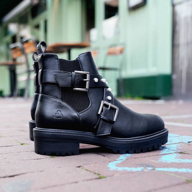 Biker Boots Zwart met Parels 031517F6S_BLCKTD