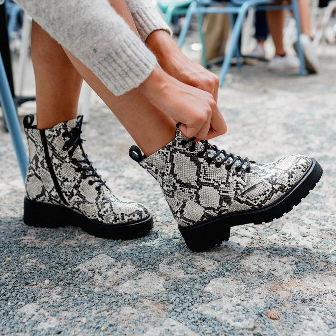 Biker Boots Slangenprint 020500F6S_OFWHTD