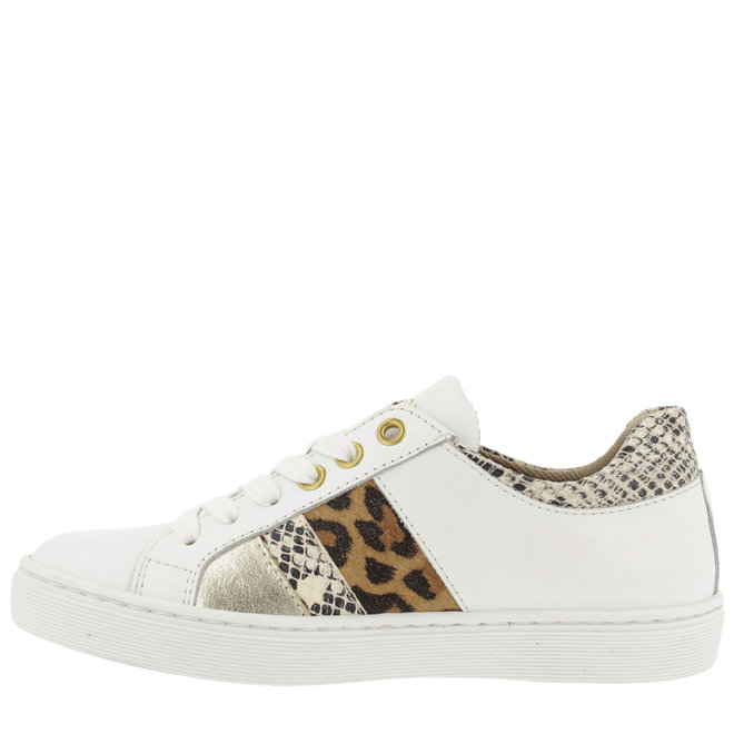 Sneaker Wit met Panter- en Slangenprint AHM031E5L_WONTKB