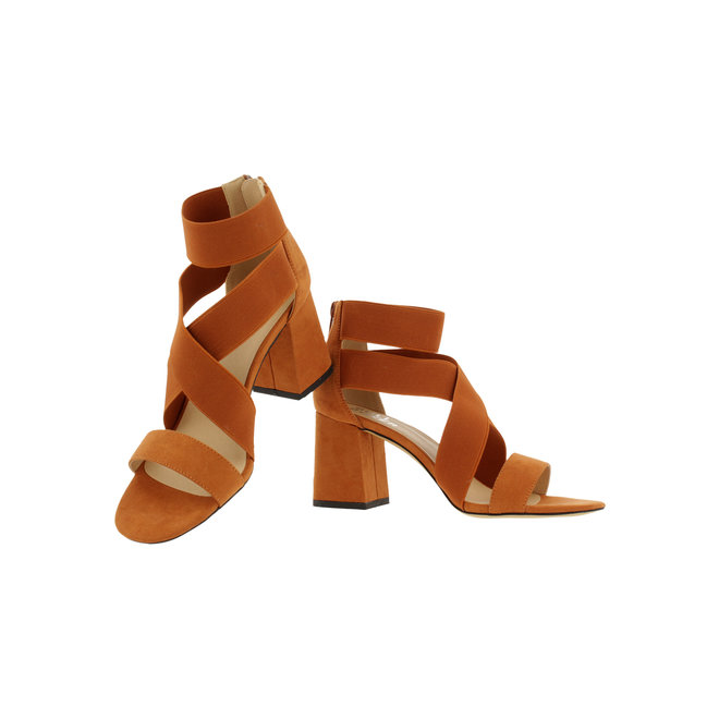 Sandale mit Blockabsatz Cognacfarben 041500F2T_CINATD