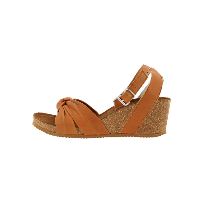 Sandalen met sleehak Cognac 502003E2L_TANNTD