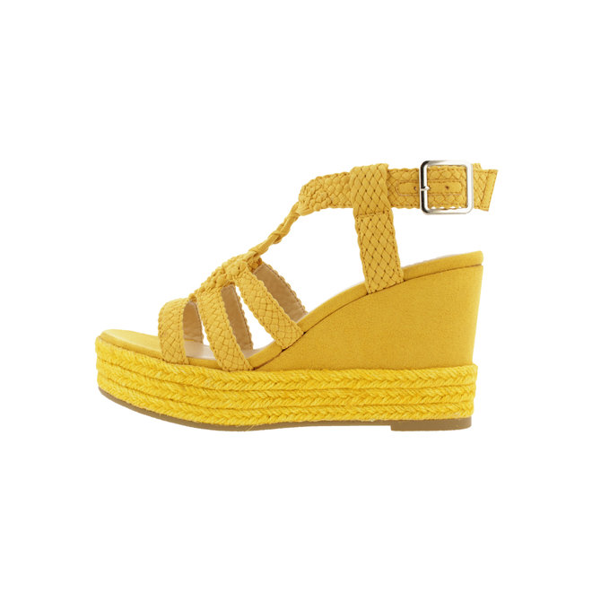 Sandalen mit Keilabsatz Gelb