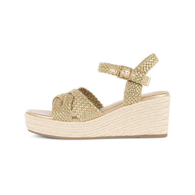 Sandalen met sleehak Goud