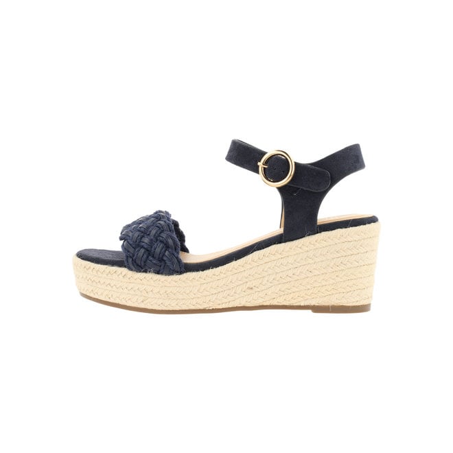 Sandalen met sleehak Navy