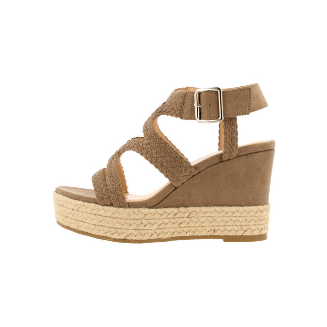 Sandalen met sleehak Taupe 175030F2T_TAUPTD