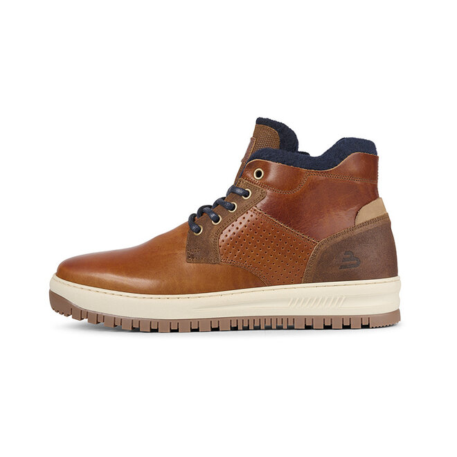 Sneaker high Cognac/ Blau