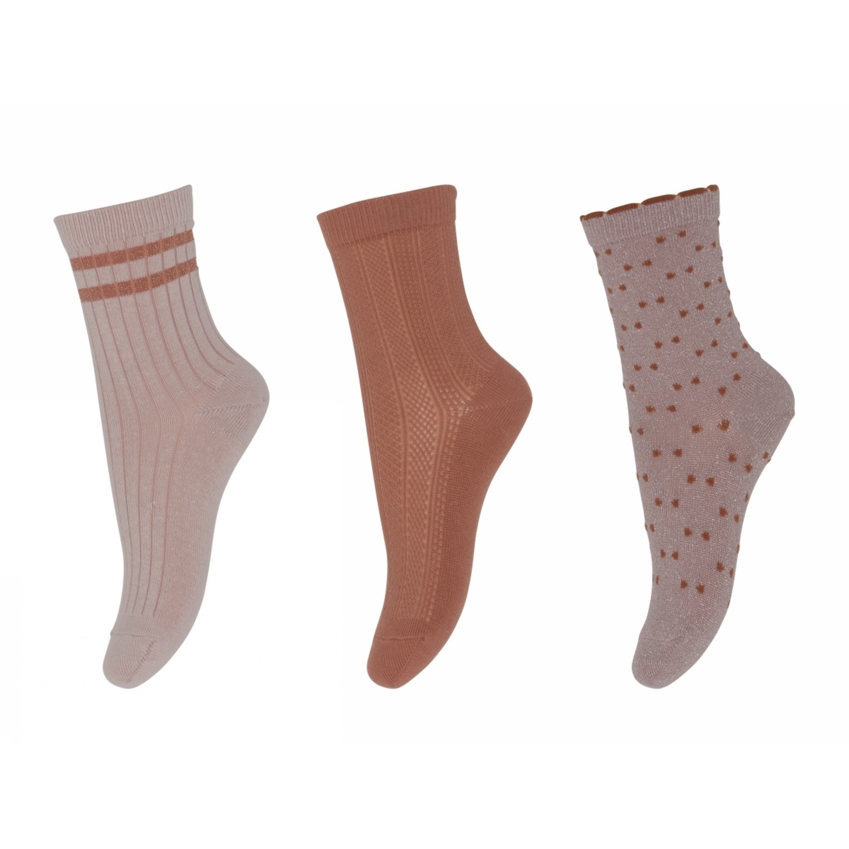 MP Denmark Mp - Ella 3-pack socks - Copper Brown