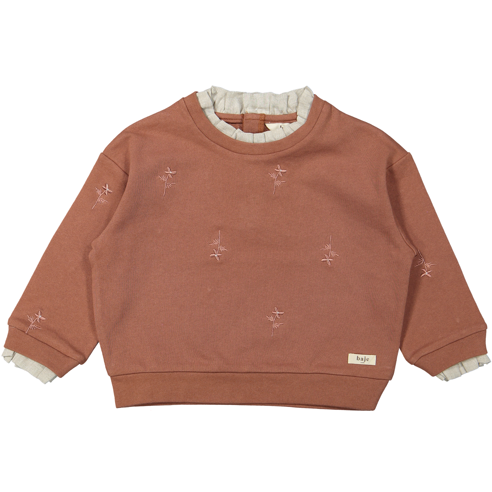Baje Baje - Chisel knitted sweater embro -  Peach