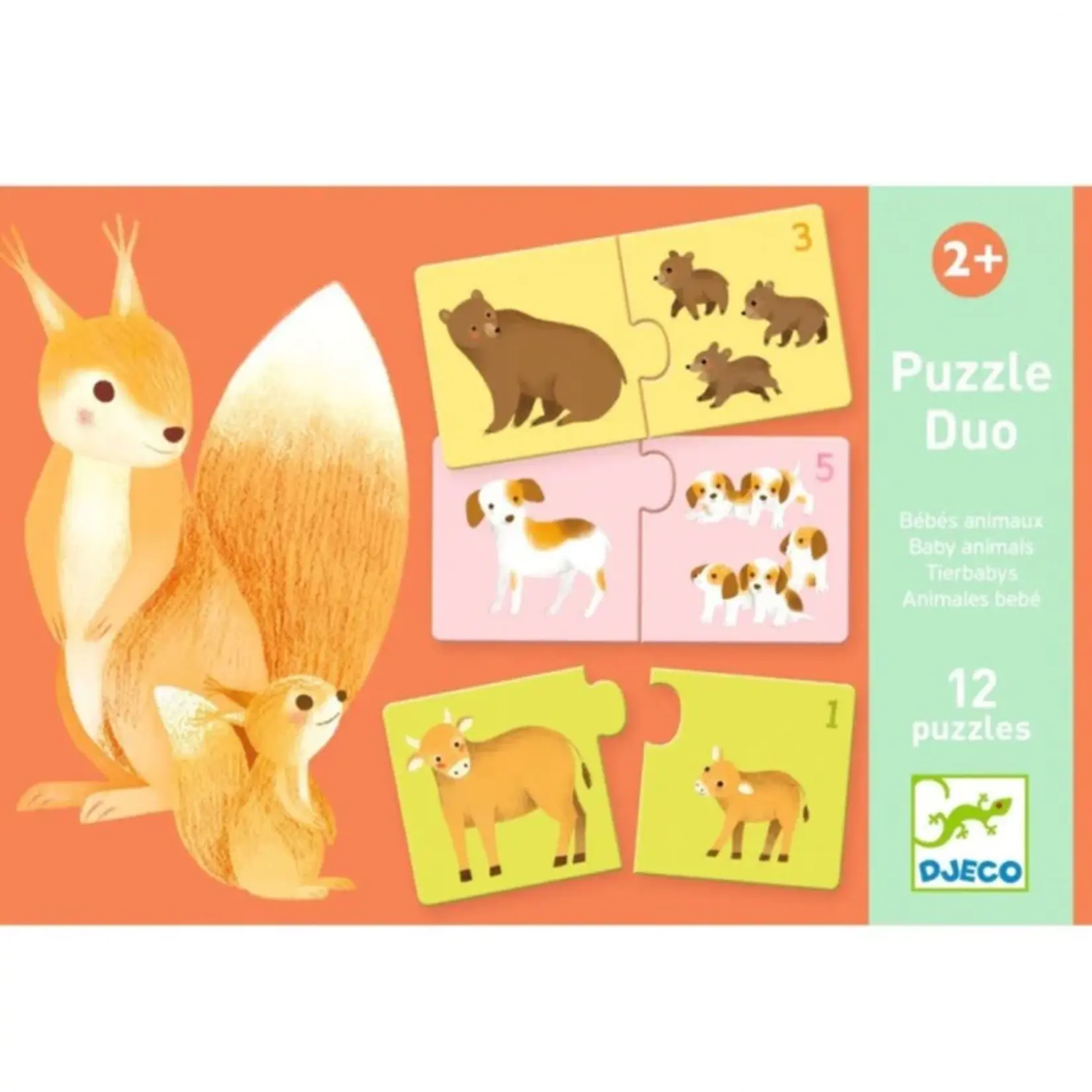 Djeco Djeco - Puzzle duo - Baby animals