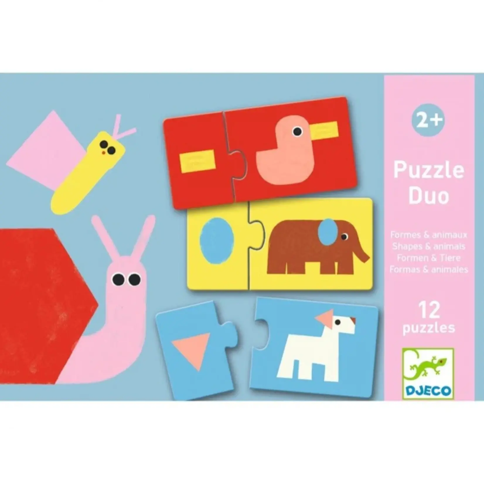 Djeco Djeco - Puzzle duo - Shapes & Animal