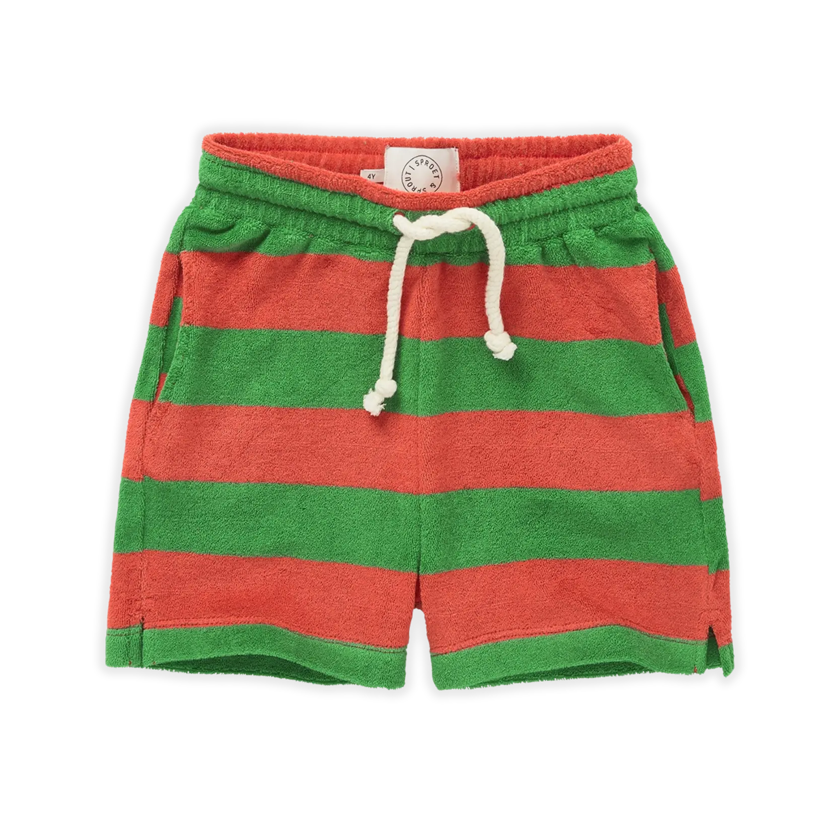 Sproet & Sprout Sproet & Sprout - Terry short boys stripe - Coral