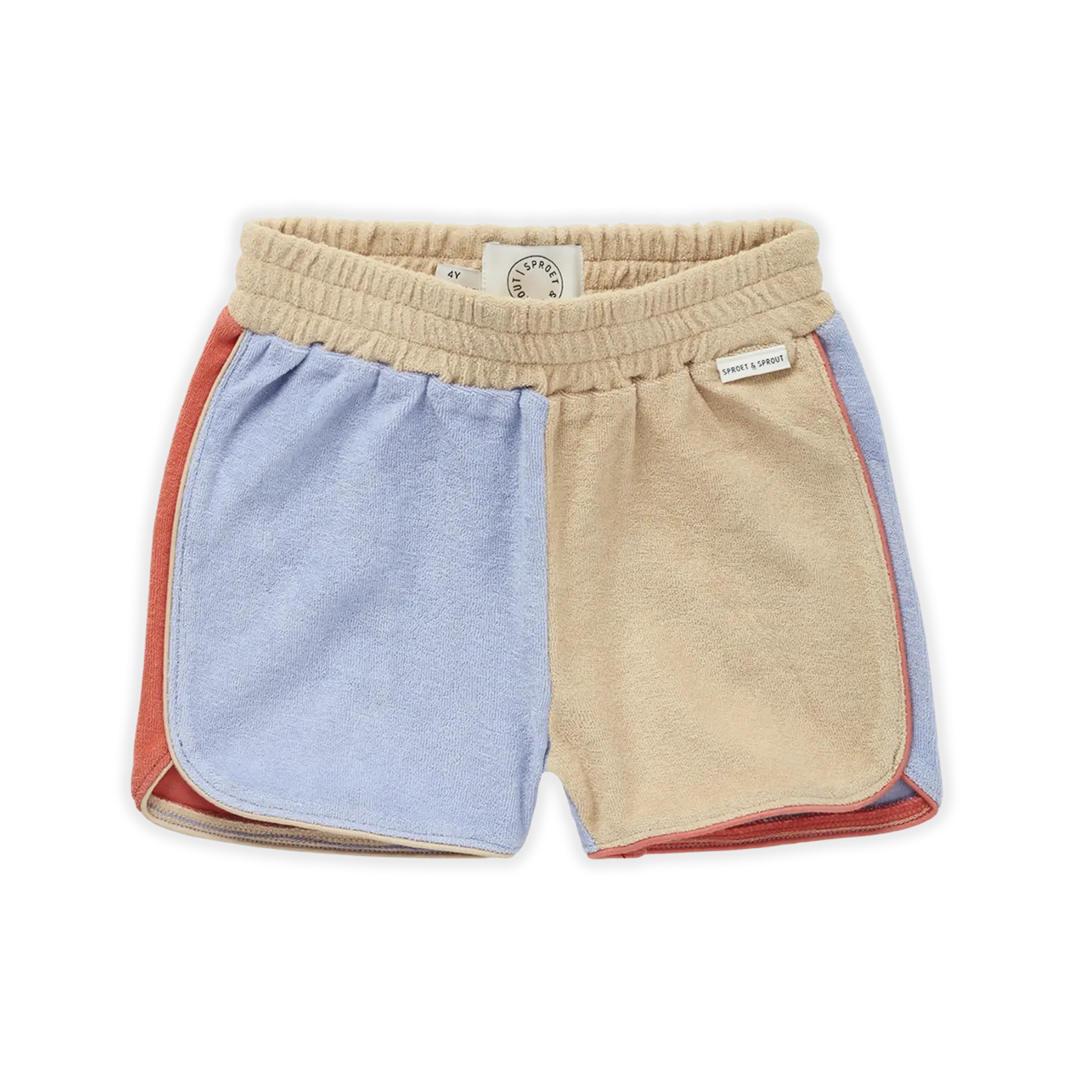 Sproet & Sprout Sproet & Sprout - Terry sport short colourblock - Biscotti