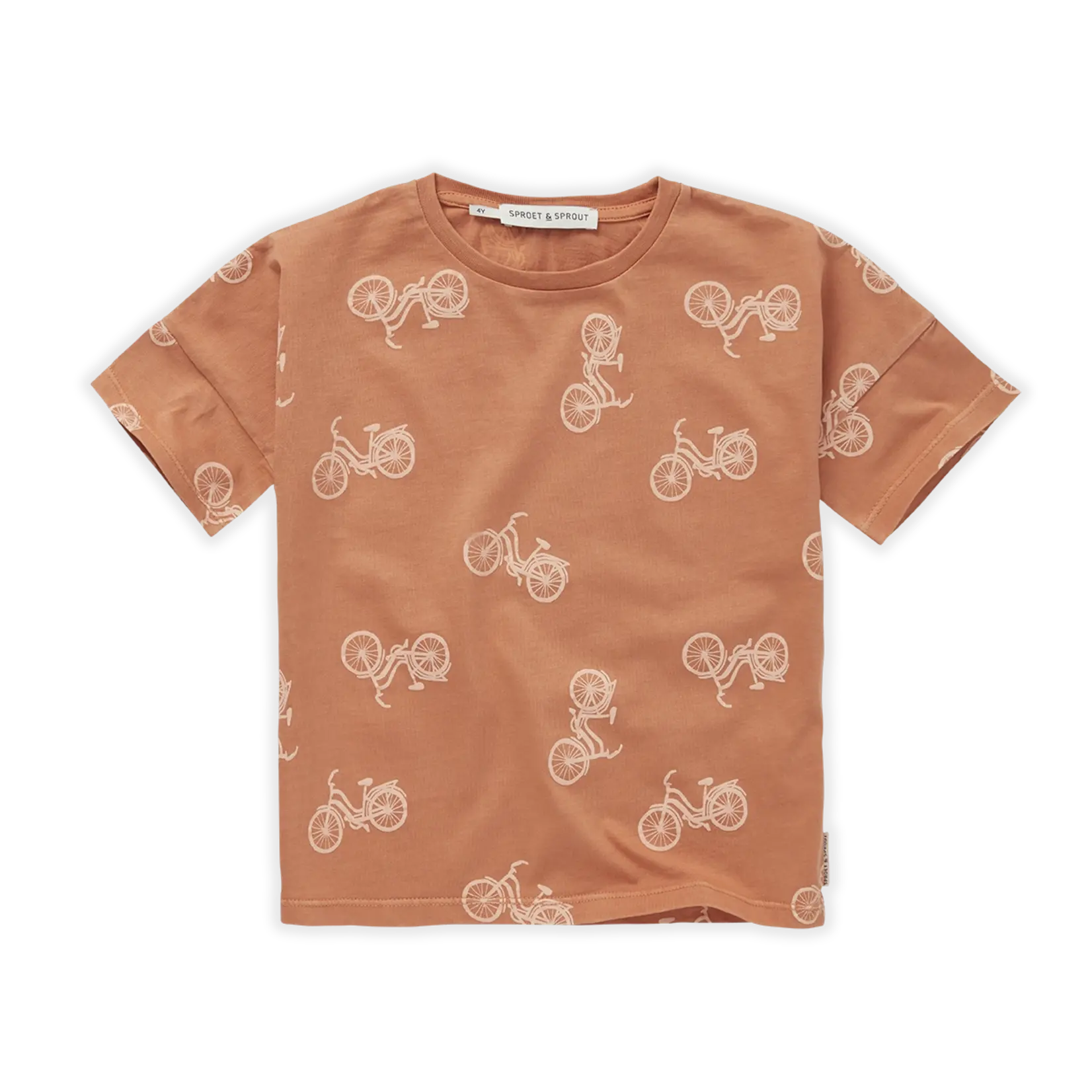 Sproet & Sprout Sproet & Sprout - T-shirt wide Bicycle print - Café