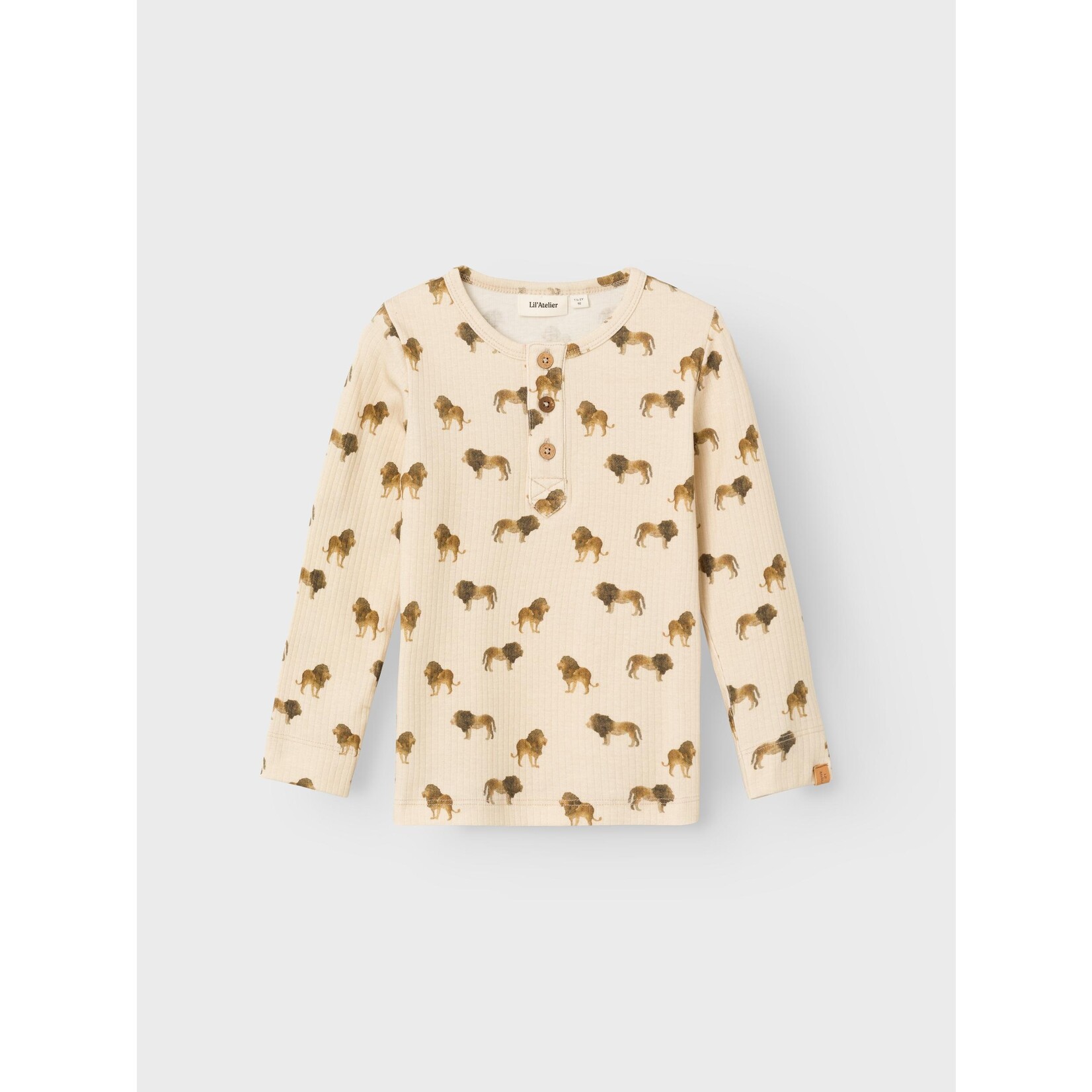 Lil Atelier Lil - Atelier - NMMGEO LS SLIM TOP JAN LIL - Fog LION