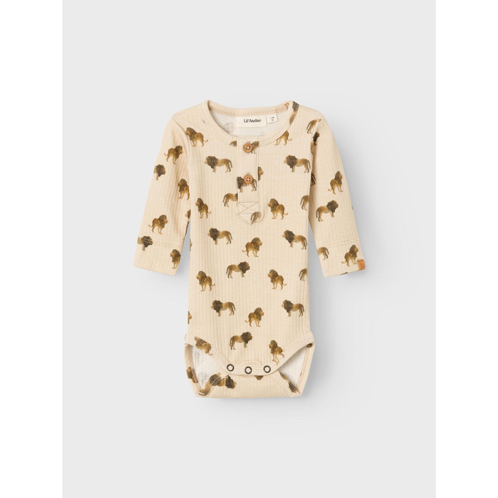 Lil Atelier Lil - Atelier - NBMGEO LS SLIM BODY JAN LIL - Fog LION