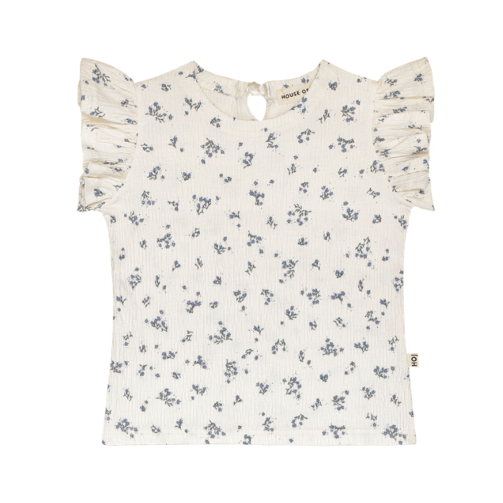 House of Jamie HOJ - Ruffled Tee - Stone Blue Floral