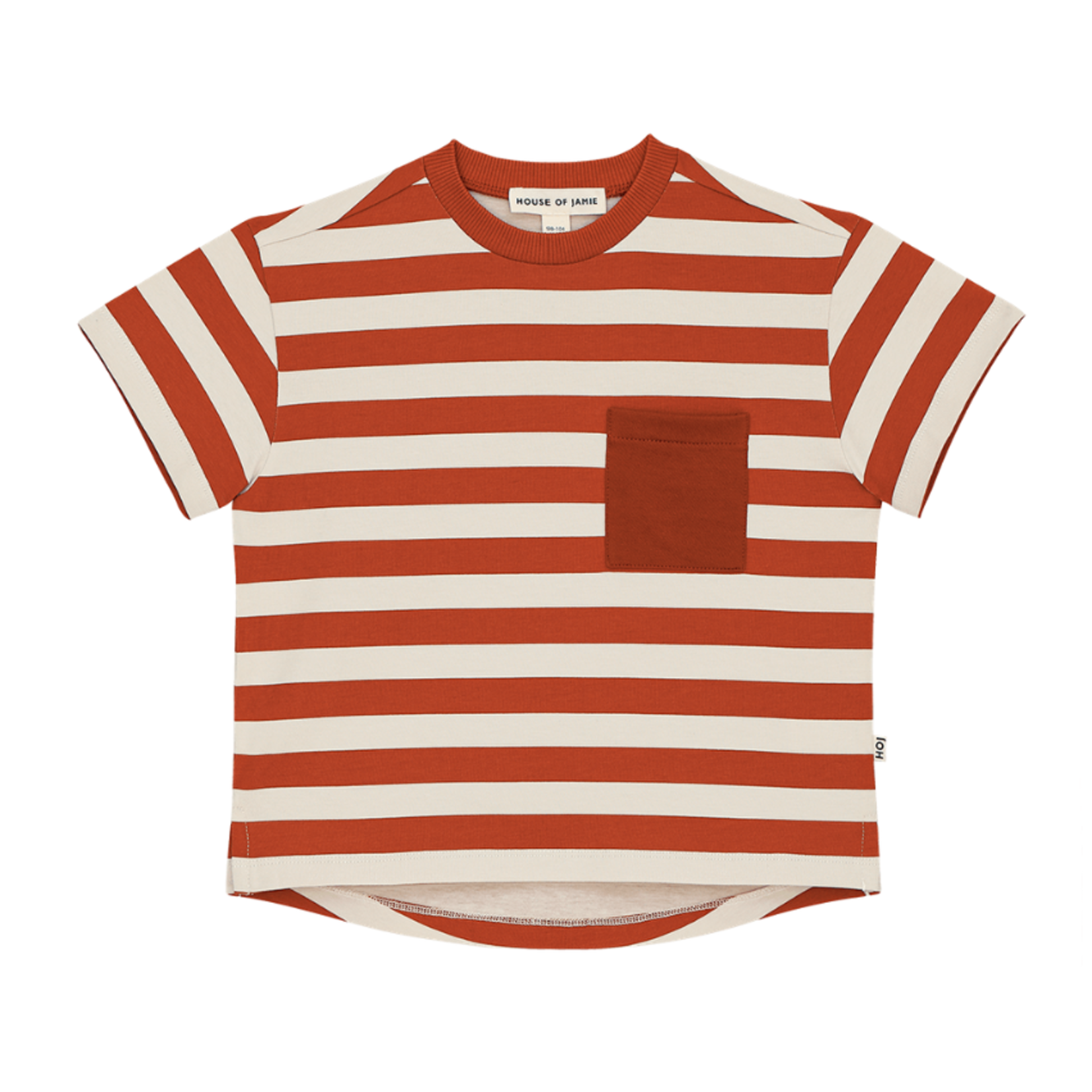 House of Jamie HOJ - Oversized Pocket Tee - Baked Apple Stripes