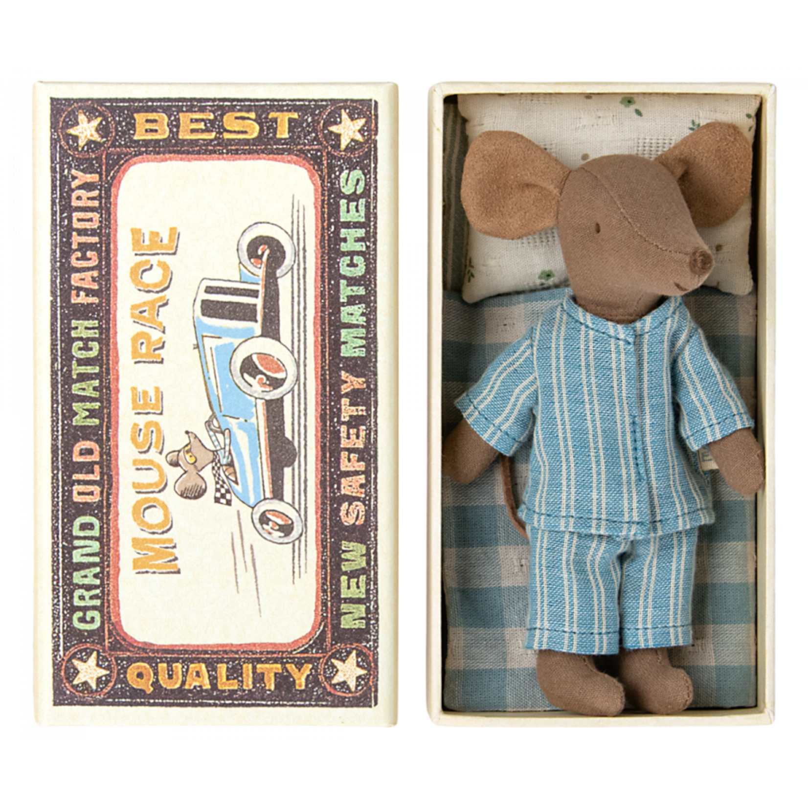 maileg Maileg - Big brother mouse in matchbox - Bruin