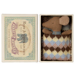 maileg Maileg - Baby mouse bruin in matchbox - Blue sleepy/wakey